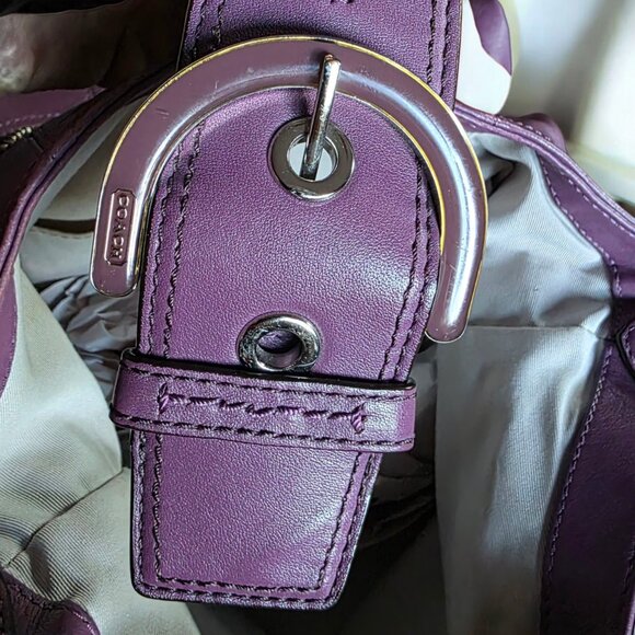 NWOT COACH F17092 Madison Lynn Pleated Soho Carryall Tote Vibrant Purple - Picture 11 of 17